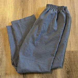 BonWorth Vintage Blue and White Gingham Pants With Stretchy Waist